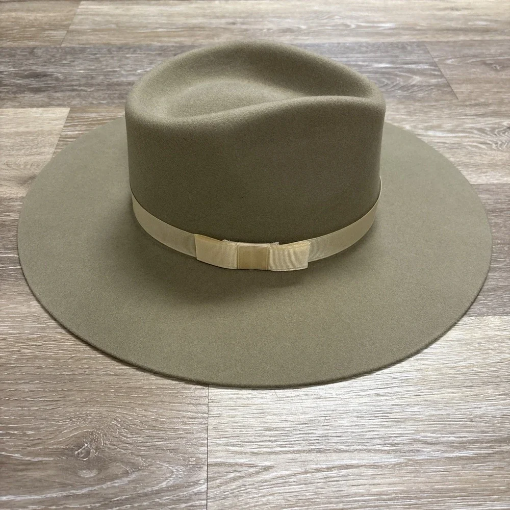 Twister-Pinch Front Mushroom Fedora Style Cowboy Hat 100% Wool Felt Sz Large